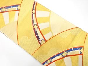 アンティーク　源氏車に花唐草模様織り出し袋帯（材料）